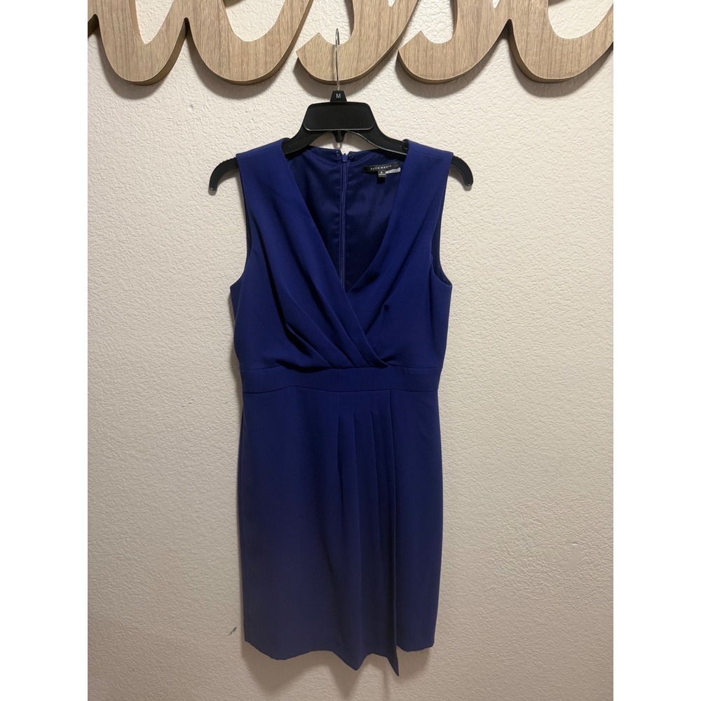 Alex Marie Royal Blue Surplice V-Neck Sleeveless Sheath Dress Size 6